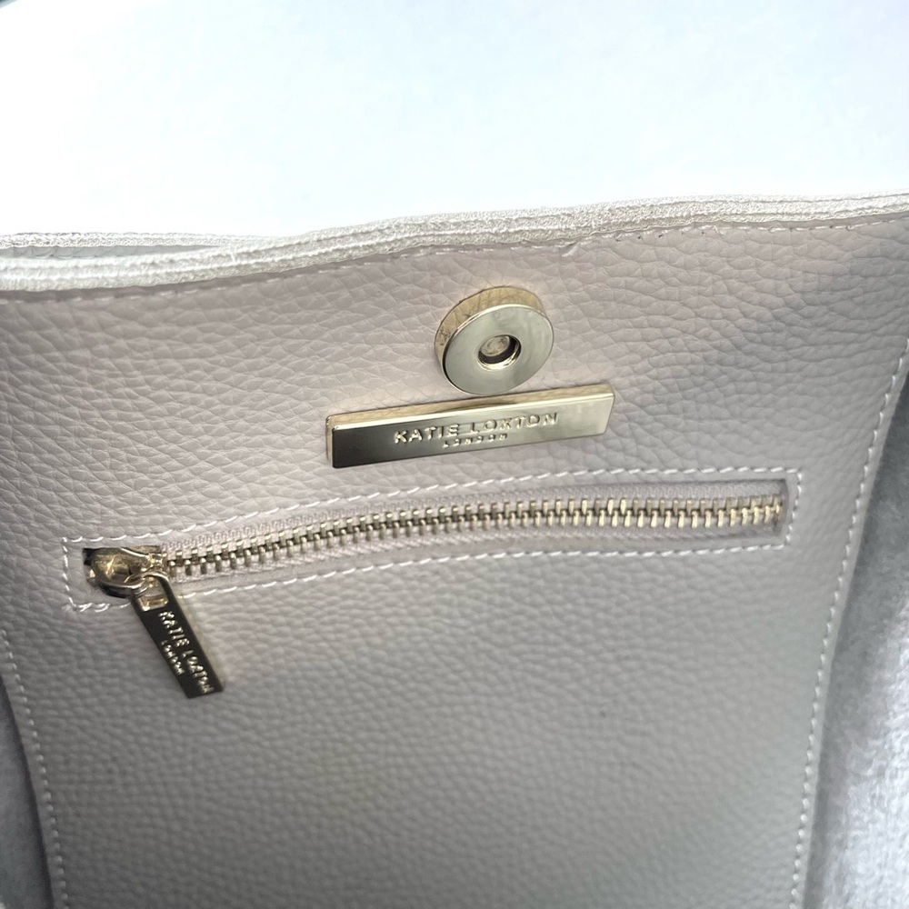 Katie Loxton London Gray Faux Leather Chloe Bucket Bag Shoulder Bag - Picture 4 of 10